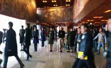 Ensayan entrada y salida de AMLO de la Cámara de Diputados