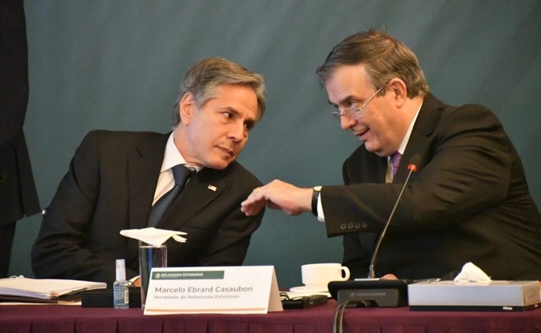 Secretario de Estado de Estados Unidos, Antony Blinken y el canciller mexicano, Marcelo Ebrard.   Foto: Twitter @m_ebrard