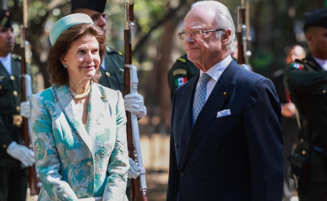 El Rey Carlos XVI Gustavo y reina Silvia de Suecia realizan una visita a México. Foto: SRE