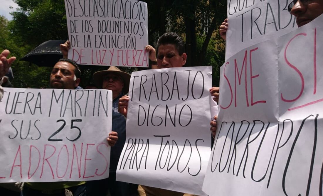 Los sindicalistas llegaron junto a ex trabajadores de la desaparecida Ruta 100. Foto: Especial