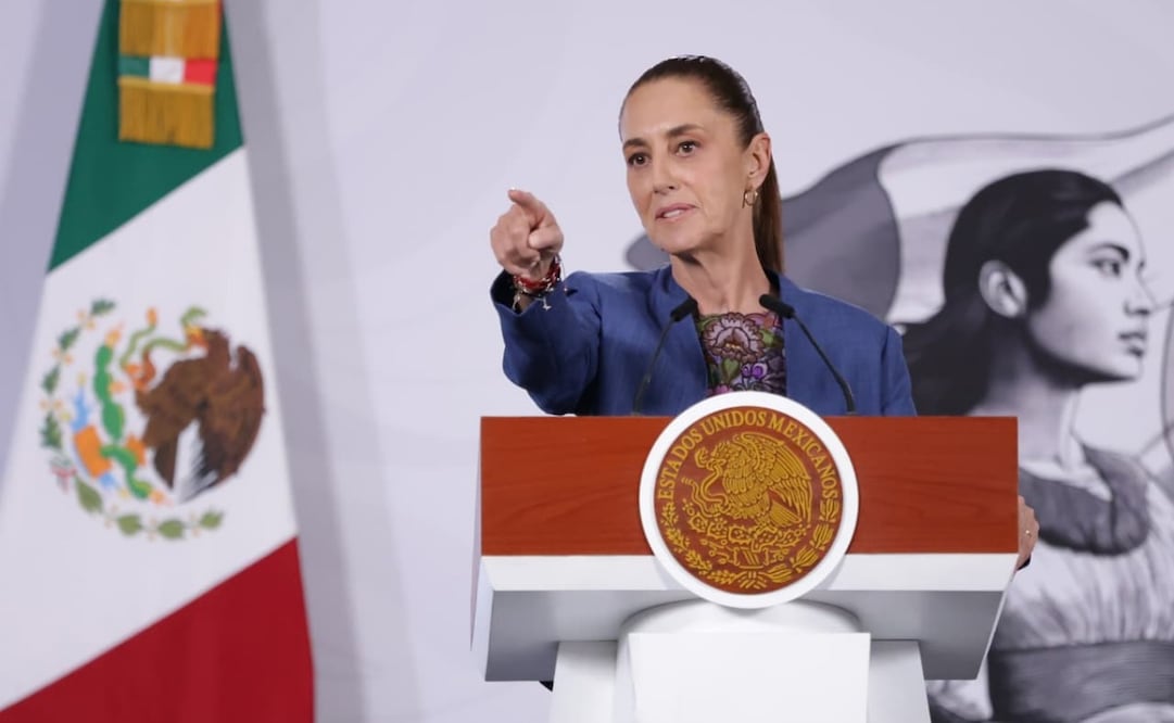 La presidenta Claudia Sheinbaum Pardo en la “Mañanera del Pueblo” del 27 de mayo de 2026 en Palacio Nacional. Foto: Fernanda Rojas/ EL UNIVERSAL