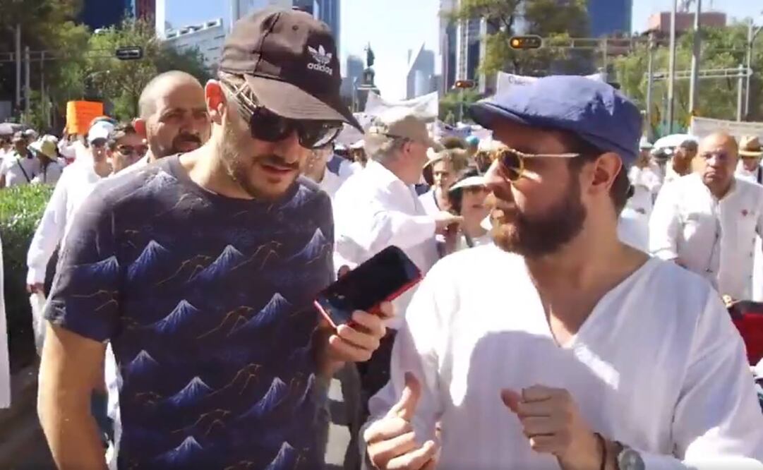 Hernán Gómez Bruera acudió a la marcha contra el presidente Andrés Manuel López Obrador por su primer año de gobierno (Foto: tomada de video)