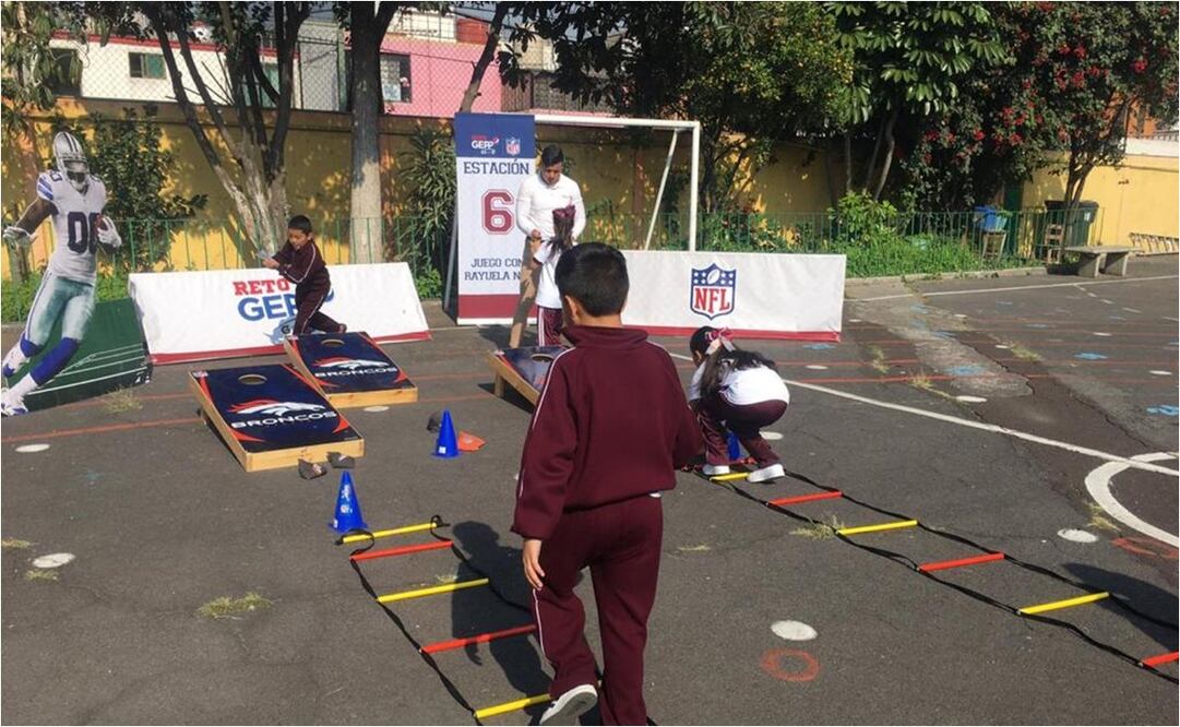 NFL se suma al reto GEPP para activar a niños en escuelas públicas de la CDMX / FOTO: CORTESÍA