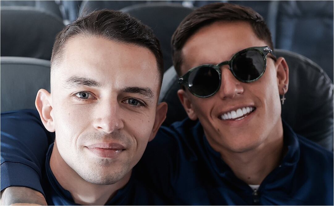 Álvaro Fidalgo y Brian Rodríguez rumbo a Aguascalientes para enfrentar a Necaxa. FOTO: Club América