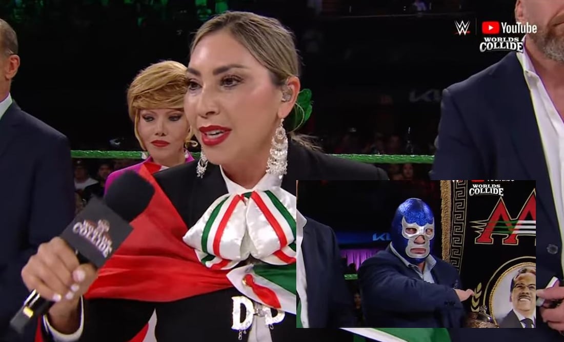 La cantante mexicana erró en su interpretación y Blue Demon Jr. reaccionó al instante | FOTO: Especial