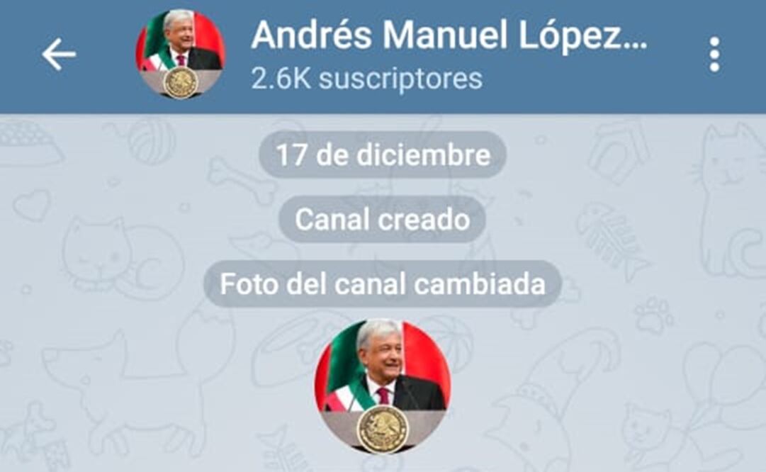 Cuenta de Telegram del presidente Andrés Manuel López Obrador (Captura de pantalla)