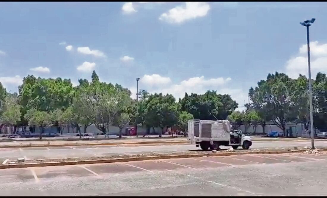 En el estacionamiento trasero del recinto legislativo de San Lázaro los camellones de separación se ven ahora sin árboles, luego de que éstos fueran cortados el año pasado. Foto: Tomada de video