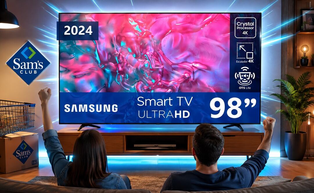 La Samsung Crystal UHD Smart TV de 98 pulgadas tiene una oferta de locuta. Foto: IA