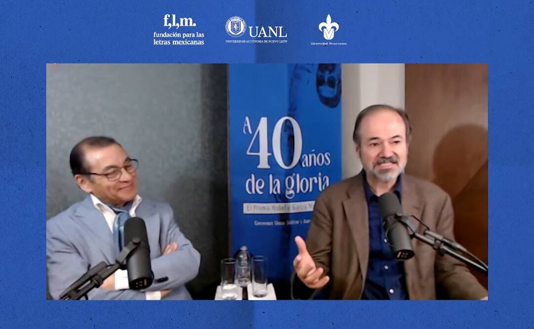 Juan Villoro y Dasso Saldívar. Foto: Caputa de video canal de YouTube Casa Estudio Cien