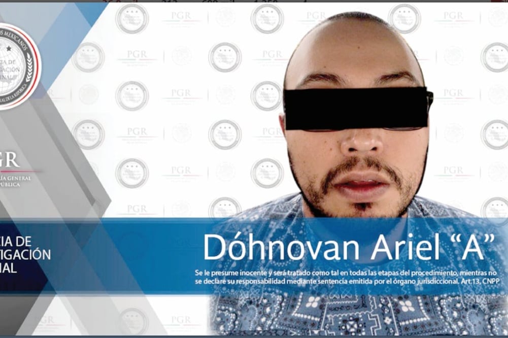Agentes de la PGR aprehendieron en Tecámac, Estado de México, a Dónhovan Ariel “N”, alias Vito AG, y lo trasladaron al Reclusorio Norte. Foto: PGR