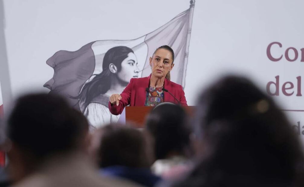 La presidenta de México, Claudia Sheinbaum Pardo, aseguró que existe consenso entre los tres países miembros del Tratado entre México, Estados Unidos y Canadá (T-MEC) para su renovación, en el marco de la visita del primer ministro canadiense, Mark Carney, a Palacio Nacional. Foto: Gabriel Pano / EL UNIVERSAL