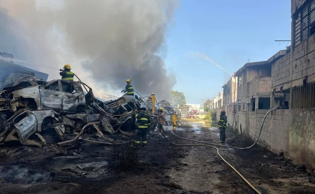 Reportan fuerte incendio cerca de fraccionamiento en Tamaulipas (16/03/2025). Foto: Especial
