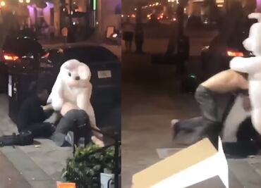 Captan a "conejo de pascua" en pelea callejera en Florida