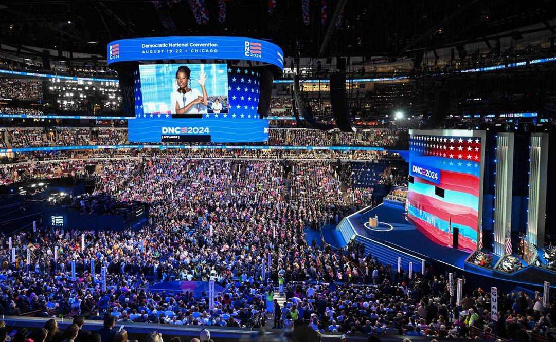 Convención Nacional Demócrata (DNC) en el United Center en Chicago. Foto: AFP