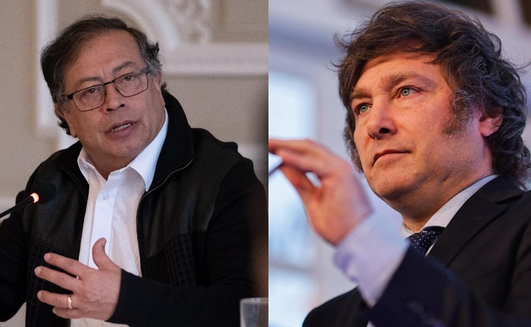 El presidente colombiano Gustavo Petro y su homólogo argentino, Javier Milei. Foto: Presidencia / EFE