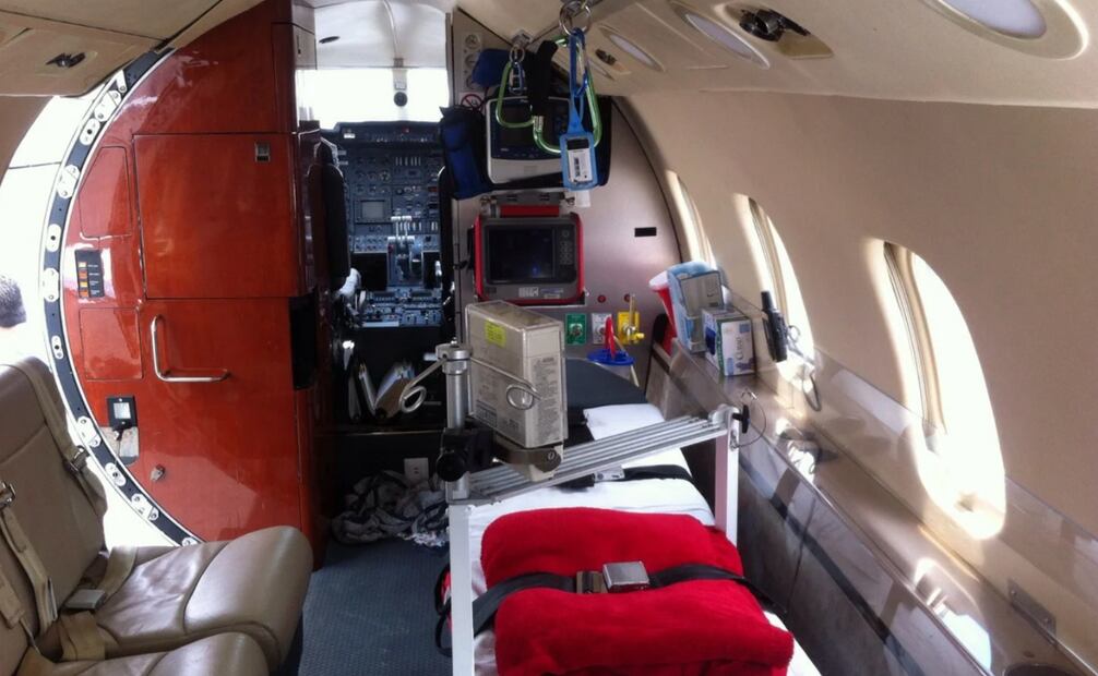 Así es la aeronave Learjet 55. Foto: Jet Rescue