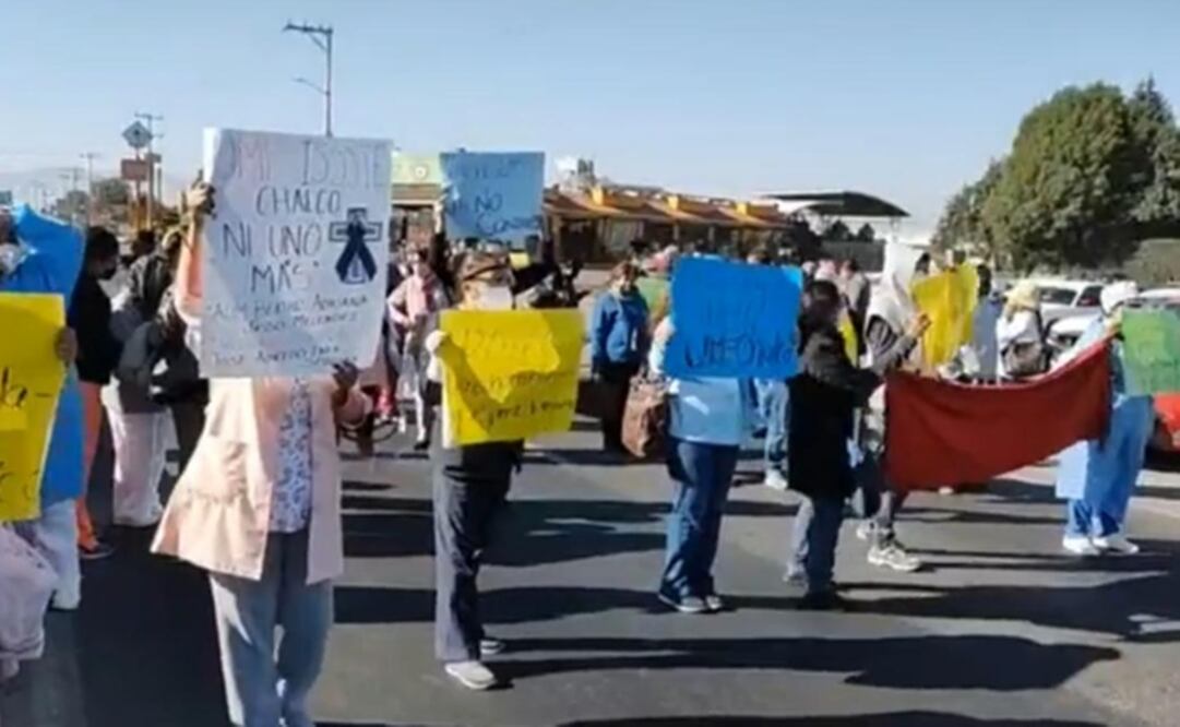 Personal médico del ISSSTE protesta por falta de insumos contra Covid-19 en Chalco