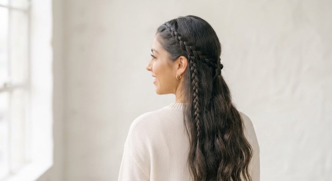 Peinado semirrecogido con trenzas. Foto: Imagen generada con IA