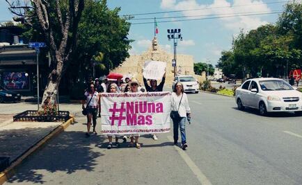 Protestan en Yucatán contra feminicidios en el país
