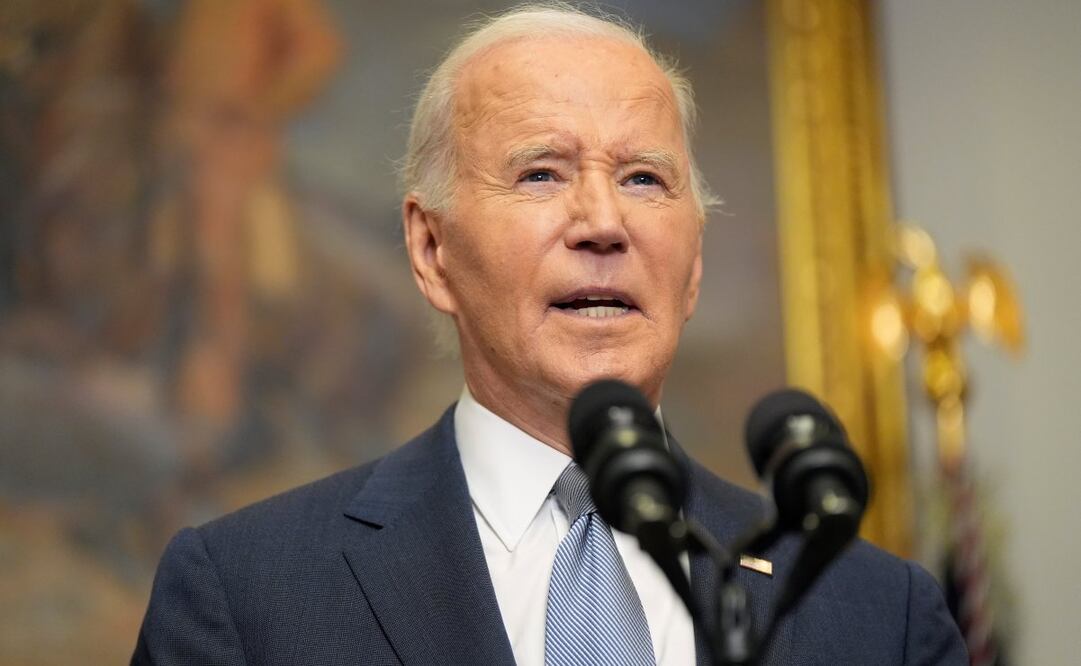 El presidente Joe Biden habla sobre el repentino colapso del gobierno sirio bajo Bashar Assad desde la Sala Roosevelt de la Casa Blanca en Washington, el domingo 8 de diciembre de 2024. Foto: AP