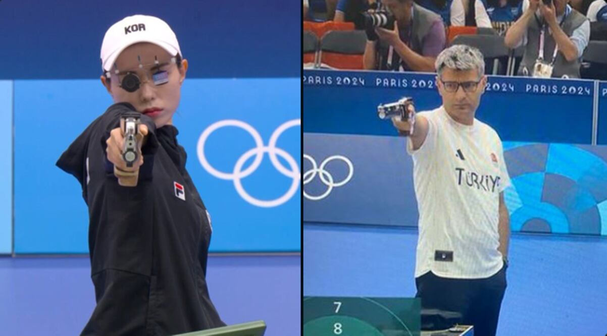 La participación de la surcoreana Kime Yeji y el turco Yusuf Dikec trascendieron rápidamente las pantallas por su gran temple al momento de tirar. Fotos: X @olympics