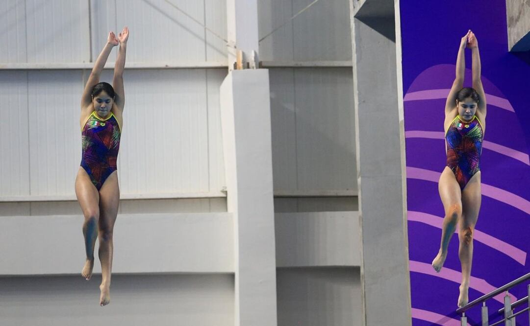 Las gemelas Cueva Lobato en competencia durante los Juegos Panamericanos de Asunción 2025 | FOTO: CONADE