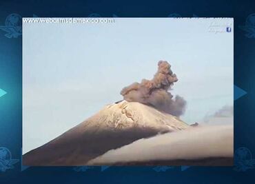 Popocatépetl emite fumarola hacia Amecameca