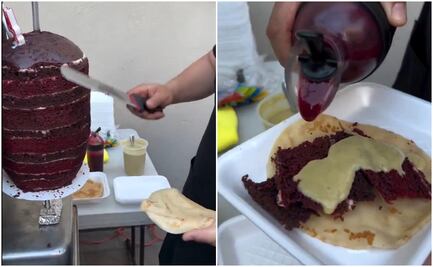 Pastel en forma de trompo al pastor; la creación mexicana que conquista las redes