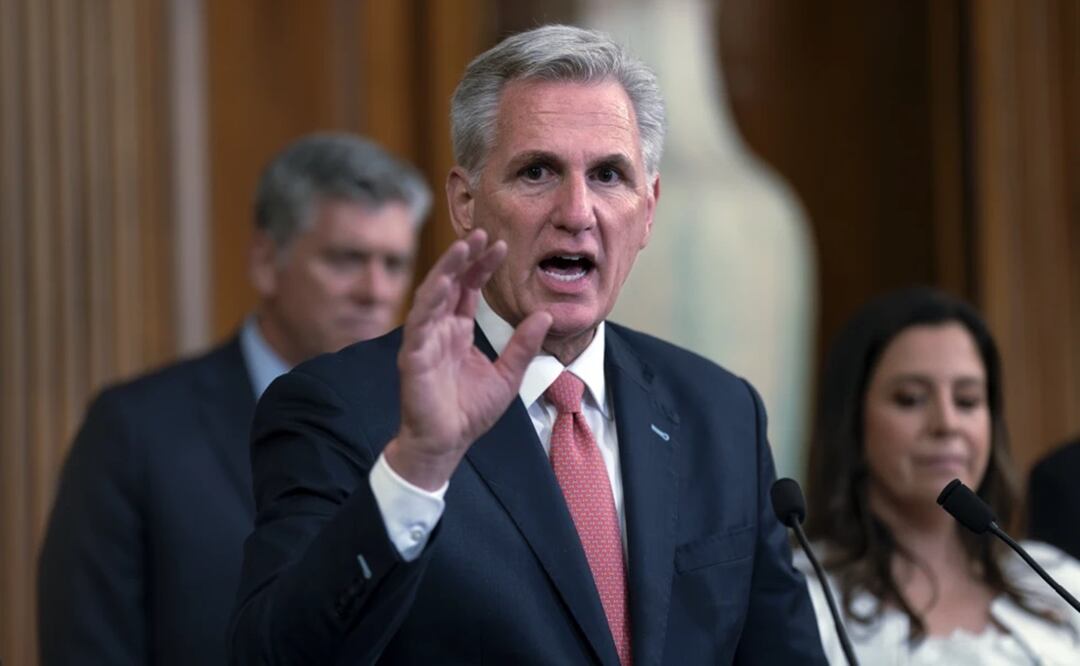 El presidente de la Cámara de Representantes de Estados Unidos, Kevin McCarthy, republicano por California, durante una conferencia de prensa, en Washington. Foto: AP