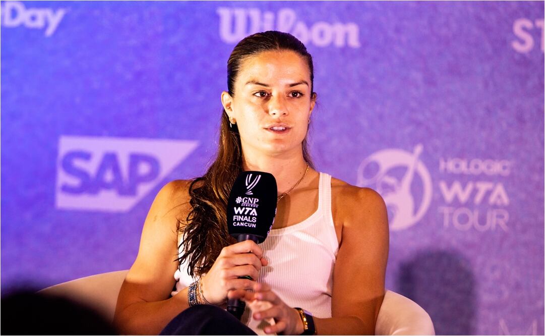 Maria Sakkari manda mensaje a la gente de Acapulco FOTO: WTA Finals Cancún