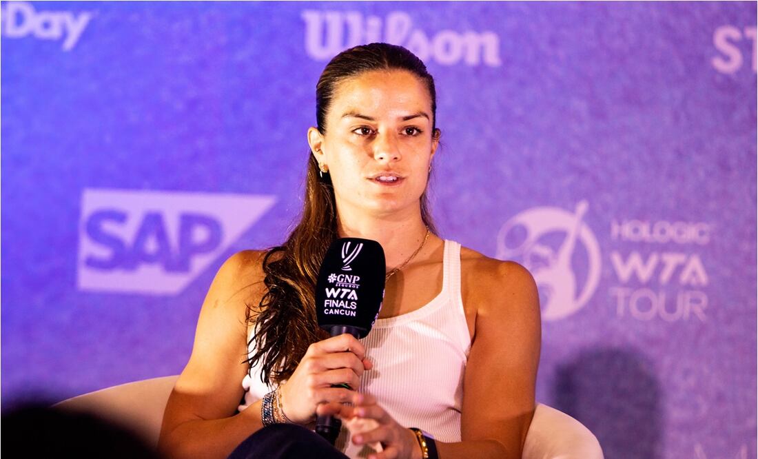 Maria Sakkari manda mensaje a la gente de Acapulco FOTO: WTA Finals Cancún