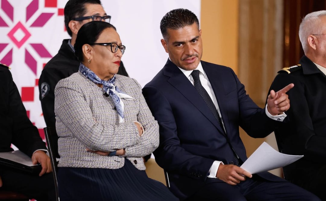 Omar García Harfuch en la “Mañanera del Pueblo” del 11 de agosto de 2026 en Palacio Nacional. Foto: Diego Simón Sánchez/ EL UNIVERSAL