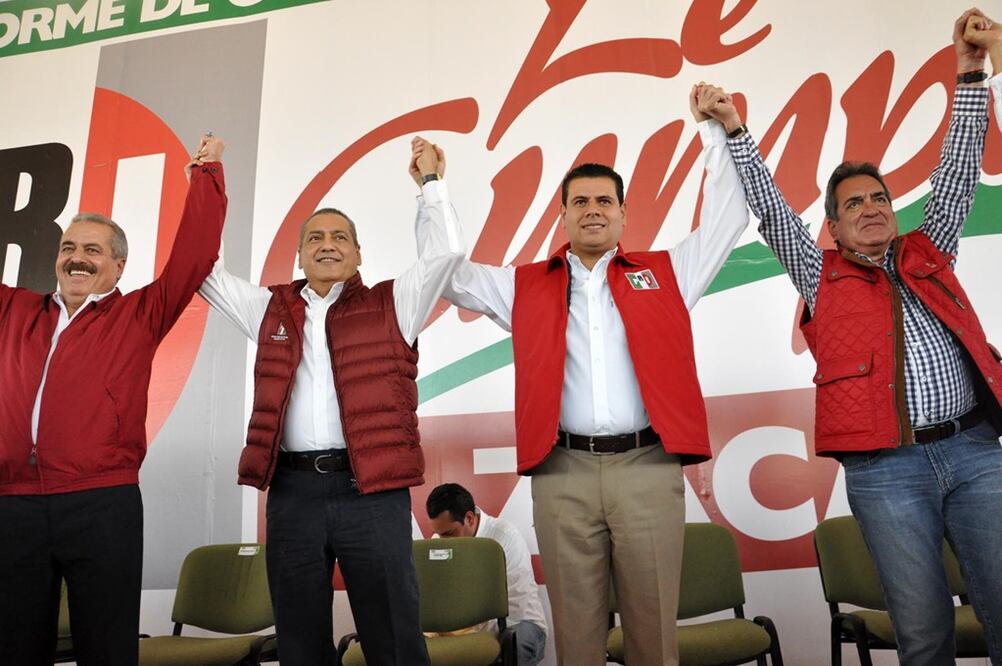 El presidente del PRI, Manlio Fabio Beltrones asistió a la presentación del quinto informe del gobernador Miguel Alonso Reyes, en Zacatecas. (Foto: Irma Mejía)