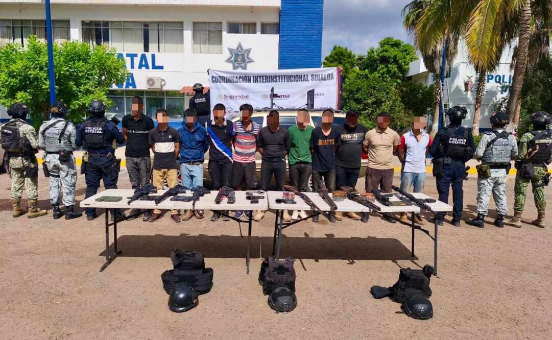 Detienen a 18 personas armadas en Sinaloa (23/10/2025). Foto: Especial