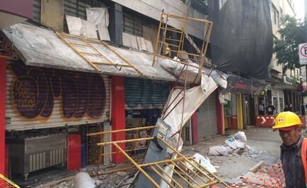 Cae marquesina en el Centro Histórico