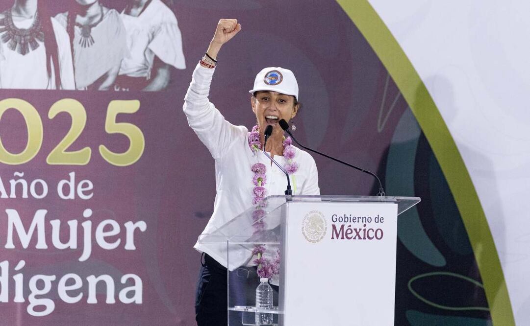 La presidenta Claudia Sheinbaum Pardo encabeza el evento Pensión Adultos Mayores, en Gutiérrez Zamora, Veracruz. Foto: Hugo Salvador/EL UNIVERSAL