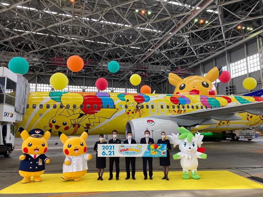 Descubre cómo puedes abordar esta simpática aeronave y vivir una verdadera experiencia Pokemon / Foto: Facebook Skymark Airlines