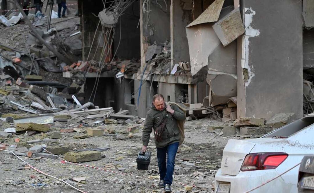 Rusia confirmó un ataque contra Kiev con armas de "alta precisión" durante la visita del secretario general de la ONU, Antonio Guterres. Foto: AFP 