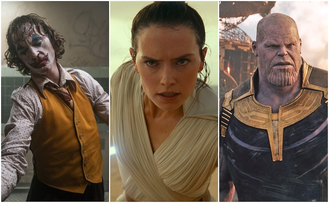 "Joker", "Star Wars: El ascenso de Skywalker" y "Avengers: Endgame" están entre las cintas más taquilleras. Fotos: Archivo 