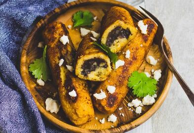 Receta: molotes de plátano macho y frijol