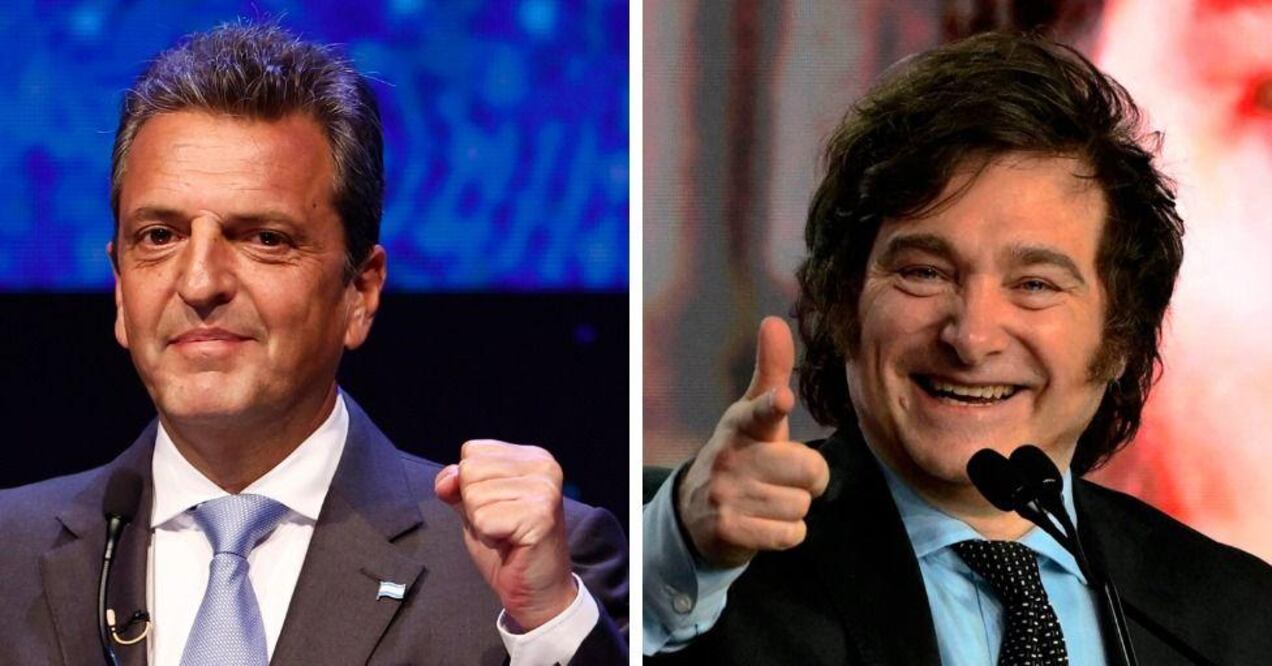 Sergio Massa vs. Javier Milei: el "superministro" centrista y el economista libertario que este domingo se disputan la presidencia de Argentina