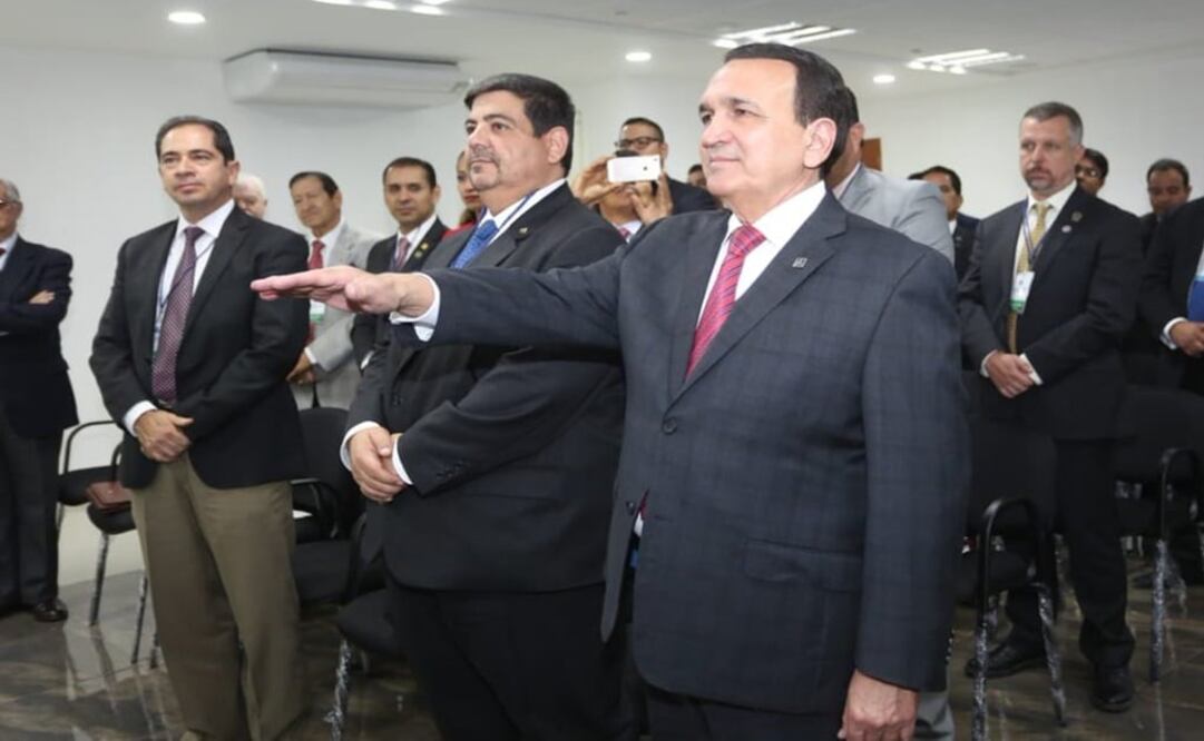 Juan Manuel López Campos, en su toma de protesta como presidente de la Concanaco por segundo periodo. Foto: Twitter @Concanaco