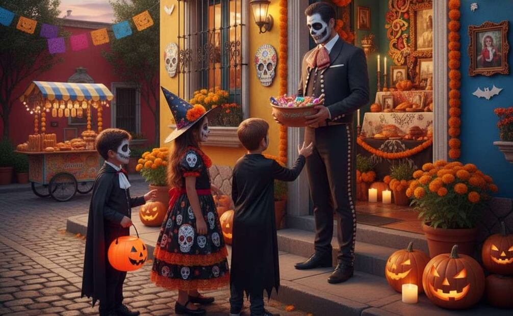 Día de Muertos 2025: cuándo y por qué salen los niños a pedir calaverita en México (26/10/2025). Foto: Imagen hecha con IA