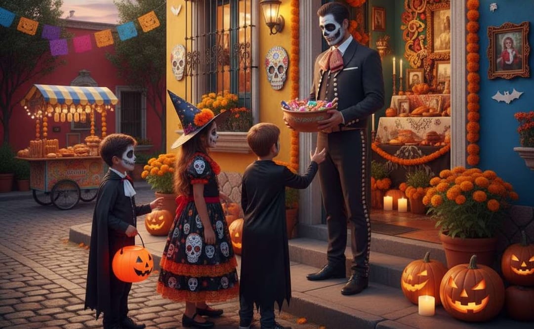 Día de Muertos 2025: cuándo y por qué salen los niños a pedir calaverita en México (26/10/2025). Foto: Imagen hecha con IA