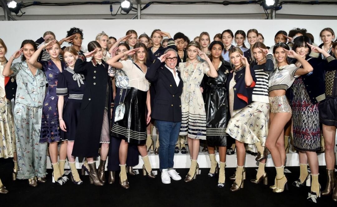 Backstage en el show de Tommy Hilfiger