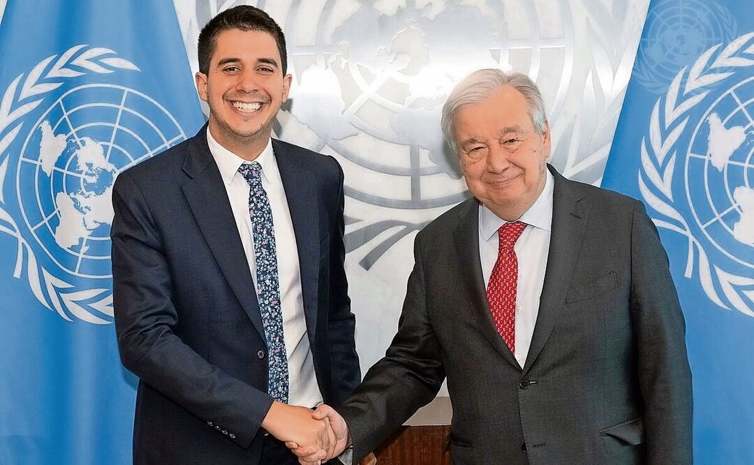 El doctor Felipe Paullier, secretario general adjunto para la Juventud de la ONU, y António Guterres, secretario general de las Naciones Unidas. Foto: Especial
