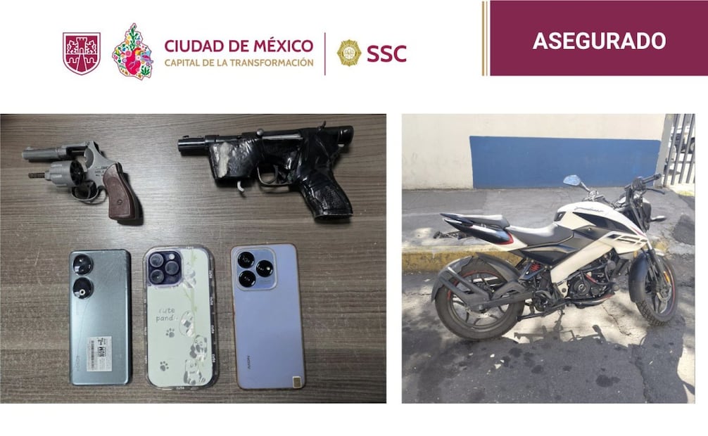 Elementos asegurados. (Foto: SSC_CDMX)