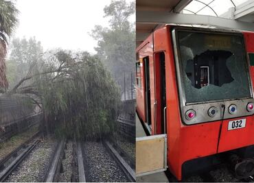 VIDEO: ¡Otra vez! Fuertes lluvias en CDMX tiran árbol sobre vías del Metro, ahora en la Línea 5; ya se restableció el servicio