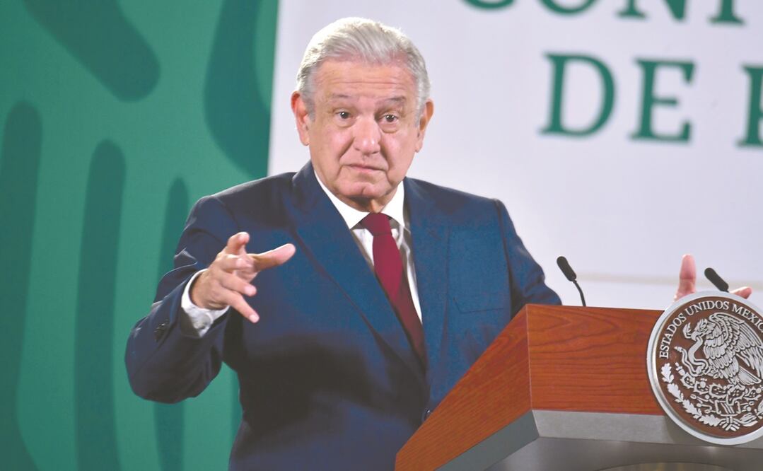 El presidente Andrés Manuel López Obrador, ayer durante su conferencia de prensa matutina en Palacio Nacional. Foto: HUGO GARCÍA. EL UNIVERSAL
