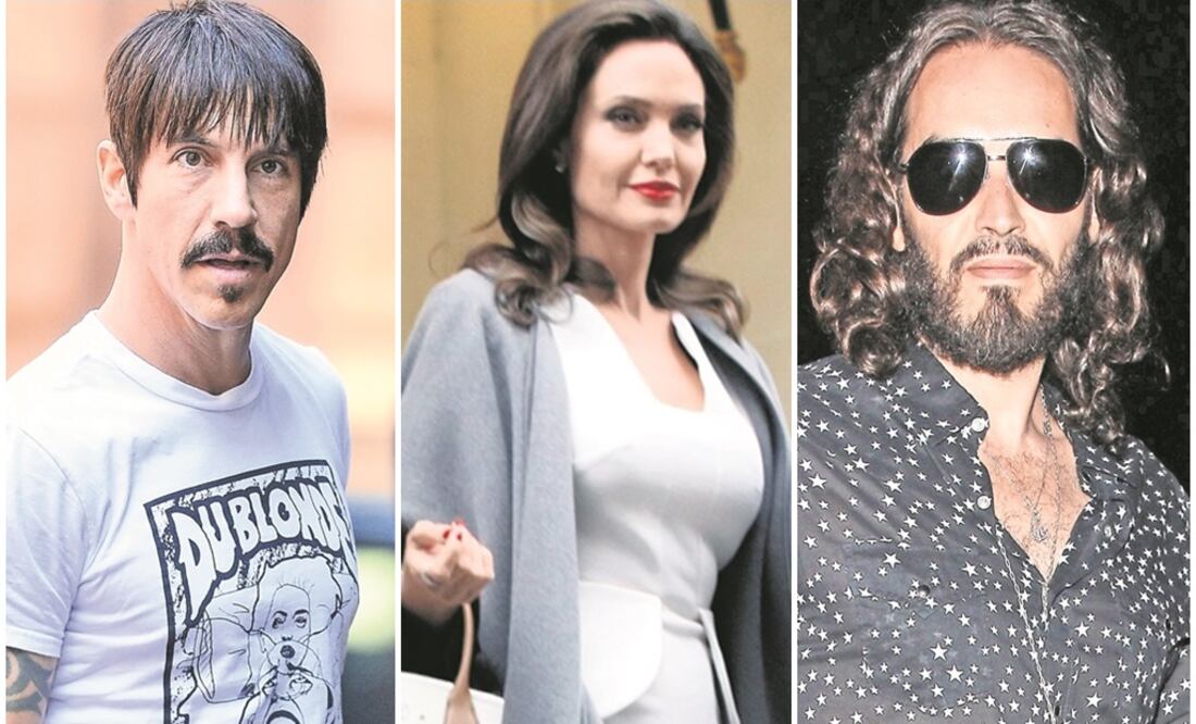 En la fotografía: Anthony Kiedis, Angelina Jolie y Russell Brand. (CLASOS)